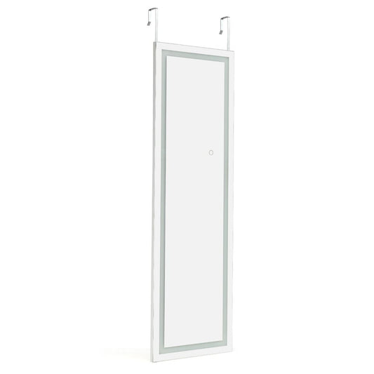 Miroir Mural LED Miroir Pleine Longueur Lumineux À 3 Couleurs Cadre En MDF 120 X 37Cm Blanc